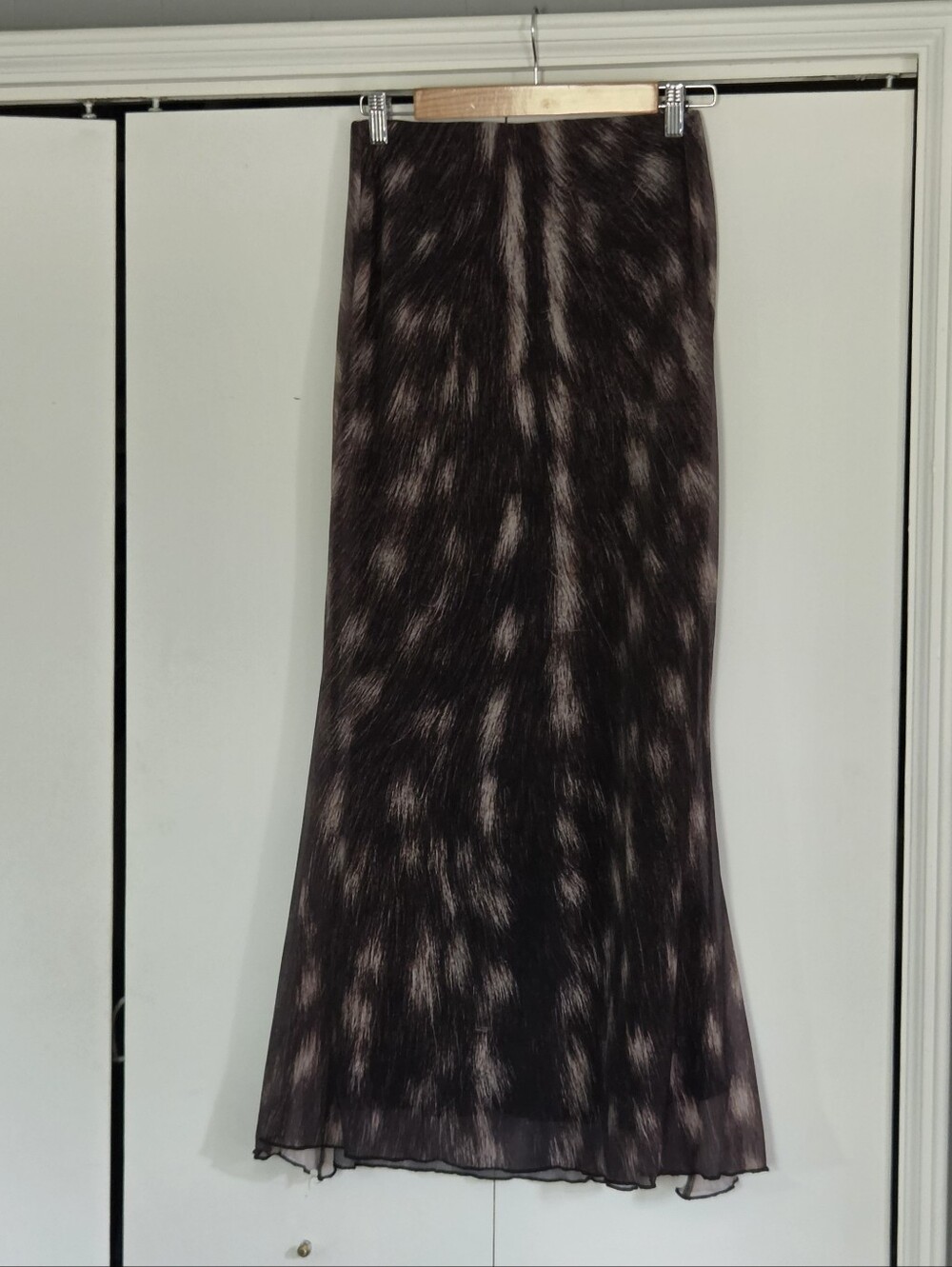 Basic Pleasure Mode Deer Print Black & Taupe Maxi Sleek Bias Silhouette